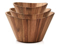 Custom Hand Carved Wooden Salad Bowl Set (Set of 3)