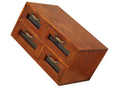 Custom Hand Carved Vintage Wooden Desk Organizer with 4 Drawers