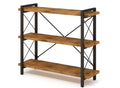 Custom Hand Carved Industrial Rustic 3-Tier Bookshelf