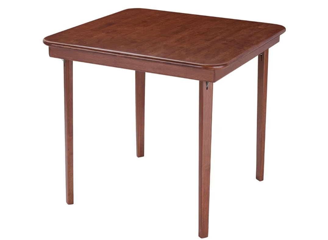Custom Hand Carved Solid Wood Folding Card Table