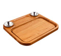 Custom Hand Carved Wooden Steak & Charcuterie Board Set with Sauce Cups