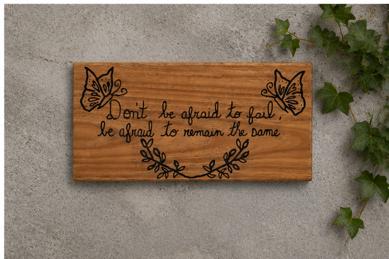 Butterfly and Wreath Hand Carved & Painted Wood Sign